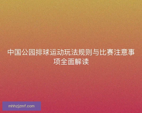 中国公园排球运动玩法规则与比赛注意事项全面解读 中国公园排球运动玩法规则与比赛注意事项全面解读