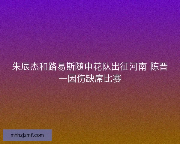 朱辰杰和路易斯随申花队出征河南 陈晋一因伤缺席比赛